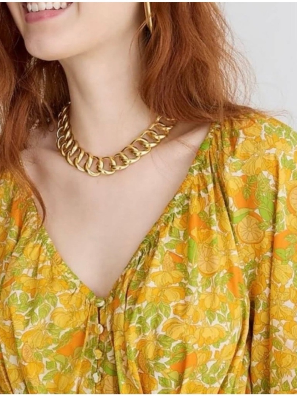 J.Crew Limone Print Cotton Lawn Mini Dress Smocked XL BR418 Citrus Yellow - Picture 3 of 15